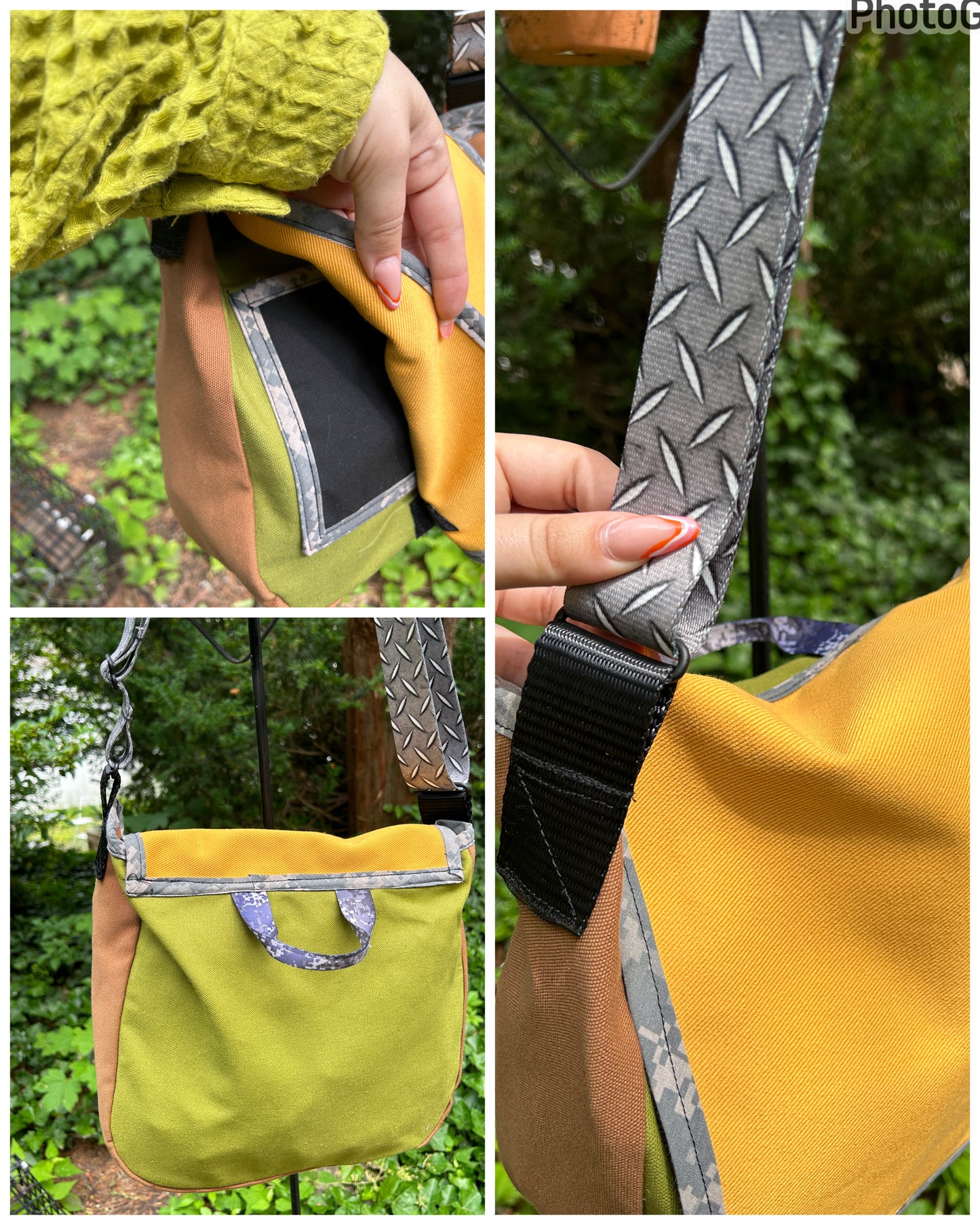 Diamond Plate Strap Mini Messenger